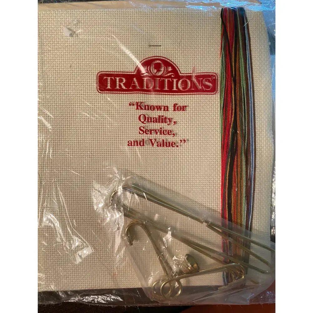 Vintage 1986 Traditions Cross Stitch Kit Racing Bears Holiday Bellpull Sealed